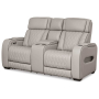 Boyington - Gray - Power Reclining Loveseat with Console/Adj Hdrst