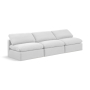Indulge - Linen 3 Seat Modular Armless Sofa, 105"
