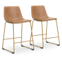 Ciabori Upholstered Barstool (Set of 2) Toast / Gold