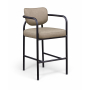 Serava - Vegan Leather Upholstered Bar Stool - Taupe - Gray