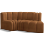 Arc - Velvet 3 Piece Modular L-Shaped Sofa - Saddle, 70"
