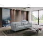 Tussio - Sofa With 5 Pillows - Watery Leather - Gray, 84"