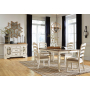 Realyn - White - 6 Pc. - Extension Table, 4 Ladderback Side Chairs, Server