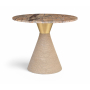 Baleen - 36" Genuine Marble And Jute Dining Table - Brown - Light Brown, 36"