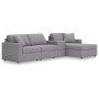 Cozymax - Granite - 4-Piece Sectional With Raf Corner Chaise And Storage Console, 126"