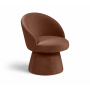 Selene - Velvet Performance Fabric Upholstered Swivel Dining Chair - Cognac - Dark Brown