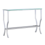Saide - Rectangular Glass Top Entryway Console Table - Chrome, 43.5"