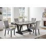 D1319 - 9 Piece Dining Room Set (Dining Table And 8 Dining Chair) - Black / Light Grey - Black