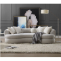 Iniko - Sofa With 6 Pillows - Beige Boucle, 105"