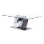 T4127 - Coffee Table - Clear / Dark Gray / Silver /, 47.24"