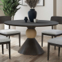 Briarcrest - 54" Round Pedestal Table - Dark Smoke - Dark Brown, 54"