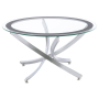 Brooke - Round Glass Top Coffee Table Metal Base - Chrome, 35.5"