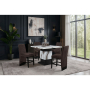 D12BT - 7 Piece Dining Room Set (Bar Table And 6 Bar Stools) - Black / Brown / - Dark Brown