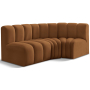 Arc - Velvet 3 Piece Sofa - Saddle, 84"
