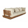 Mirella - 3 Piece Water Resistant Fabric 113" Outdoor Patio Modular Sofa - Tan - Beige, 113"