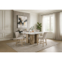D04 - 7 Piece Dining Room Set (Bart Table And 6 Bar Stool) - Natural silver - Beige