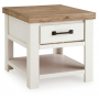 Savonport Rectangular End Table White / Brown, 24.37"
