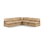 Indulge - Faux Leather 5 Piece Modular Corner Armless Sectional - Tan, 105"