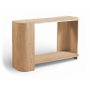 Calabria - Marble And Oak Wood Console Table - Beige / Natural - Beige, 52"