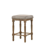 Farsiris - Stool (Set of 2) - Beige Fabric & Weathered Oak Finish