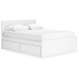 Onita Panel Platform Bed With 2 Side Storage White
