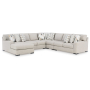 LaureLGrove 5-Piece Sectional With LAF Corner Chaise Pebble, 134"