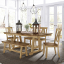 Lindsey Farm - 6 Piece Trestle Table Set - Brown - Light Brown