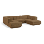Modari - Fabric Upholstered 3 Piece U-Shaped Modular Sectional - Brown - Dark Brown, 115"