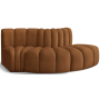 Arc - Velvet 3 Piece Modular Sofa - Saddle, 77"