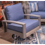 Half Moon Beach Swivel Lounge With Cushion Blue / Gray