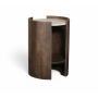 Solstice - Travertine And Mango Wood End Table - Brown / - Dark Brown, 16"