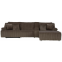 Top Tier 4-Piece Reclining Sectional With Raf Press Back Chaise, Armless Chair And Storage Console Chocolate, 143"