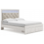Altyra Queen Panel Bed With Footboard Storage White