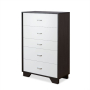 Eloy - Chest - White & Espresso - Black, 47" Tall