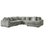 Lindyn Right Arm Facing Corner Chaise 5 Pc Sectional Fog, 131"