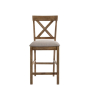Martha II - Counter Height Chair (Set of 2) - Tan Linen & Weathered Oak