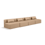 Cube - Modular 4 Seat Armless Sofa - Tan, 144"