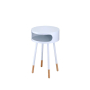 Sonria - Accent Table - White & Natural - White, 16"