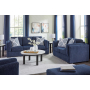 Evansley - Navy - 4 Pc. - Sofa, Loveseat, Chair And A Half, Ottoman