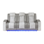 U8000 - Power Reclining Sofa With Power Headrest, Dropdown Table With Wood Trim & Reading Light & LED Light - Gray, 83"