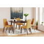 Lyncott - Brown / Yellow - 5 Pc. - Butterfly Extension Table, 4 Side Chairs