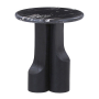Kinton - End Table With Natural Marble Top - Black, 18"