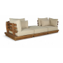 Mirella - 3 Piece Water Resistant Fabric 113" Upholstered Outdoor Patio Modular Sofa - Tan - Beige, 113"