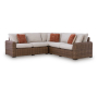 Dolan Creek 3-Piece Outdoor Sectional Beige / Brown