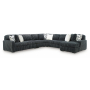 Midnight-Madness 5-Piece Sectional With RAF Corner Chaise And LAF Sofa Gunmetal, 156"