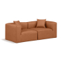 Cube - Modular 2 Seat Sofa - Cognac, 72"