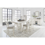 Robbinsdale - Antique White - 8 Pc. - Rectangular Counter Height Dining Extension Table, 6 Barstools, Server