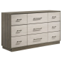 Fenwick - 9-Drawer Dresser - Gray Oak, 60.75" Wide