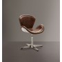 Brancaster - Accent Chair - Retro Brown Top Grain Leather & Aluminum - 33"