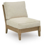 Clare View Armless Chair With Cushion Beige, 26.13"